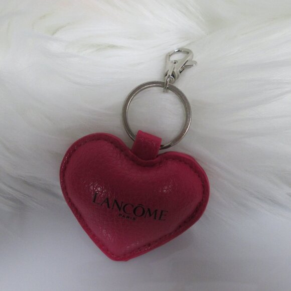Lancome Hot pink Puffy Logo Heart for Valentine's day Collectors Key chain - Picture 2 of 3